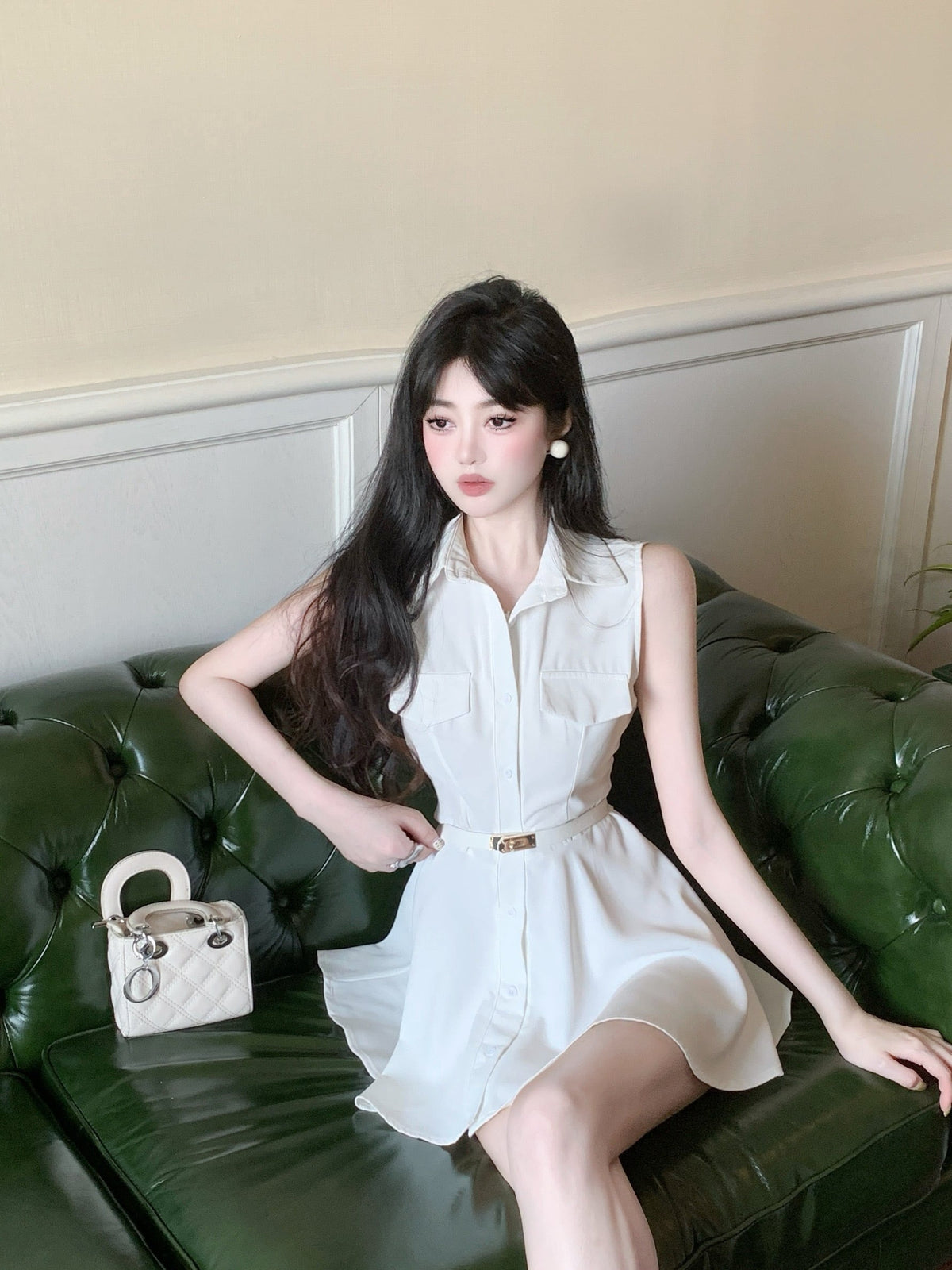 【dress】POLOネックシャツワンピース　M24537