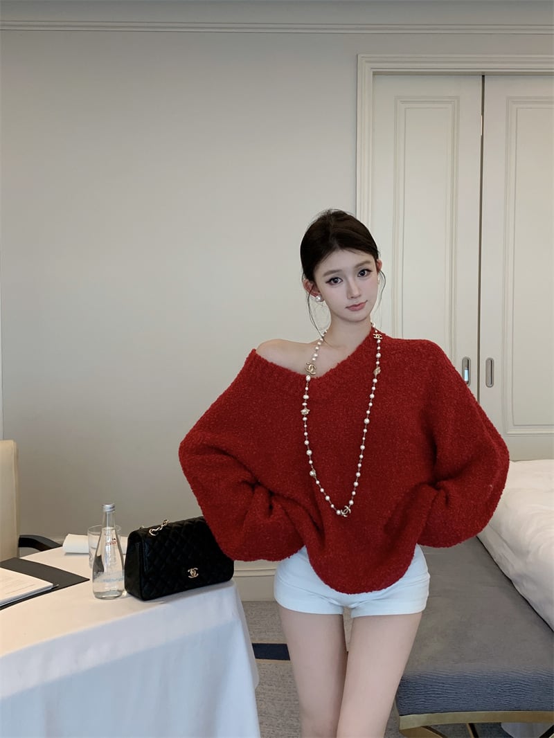 【tops】Vネックニットセーター　M28192