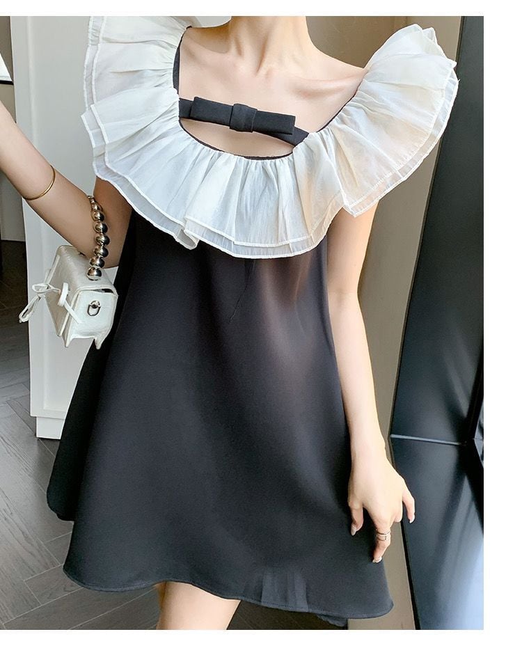 【dress】ノースリーブフリルワンピース　M24262