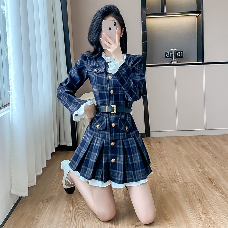 【dress】チェック柄ワンピース　M26178