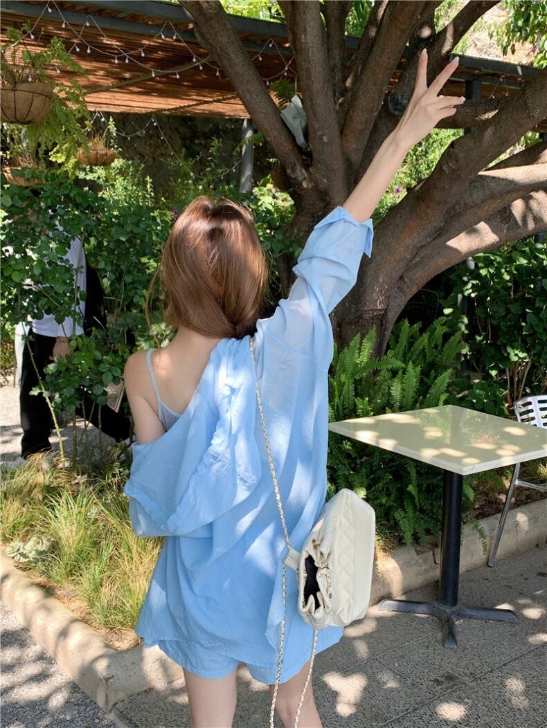 【set】ブラウスアウター+キャミソール+ショートパンツ3点セットG21290