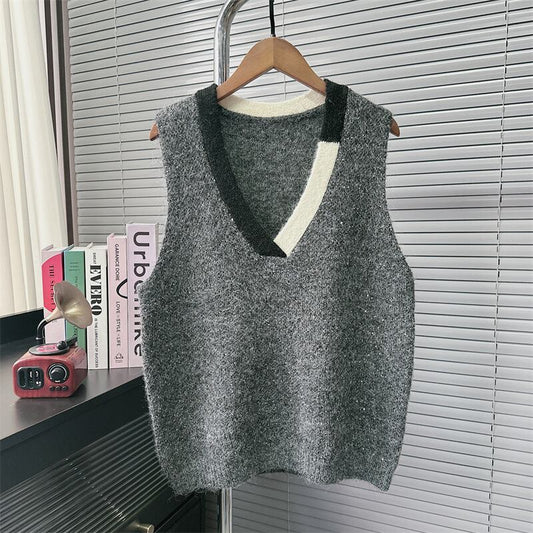 【tops】Vネックニットベスト　M29604