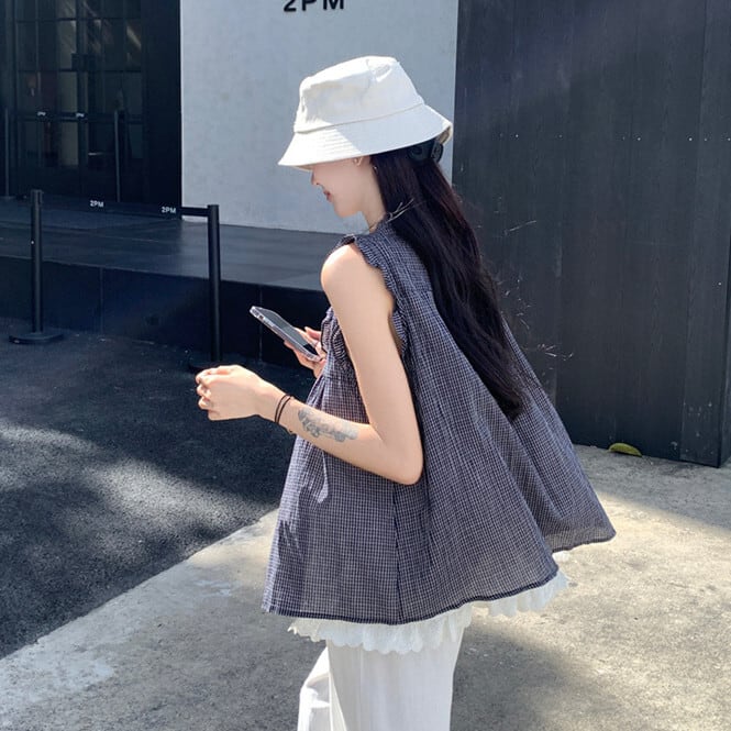 【tops】レース切り替えトップス　M24807