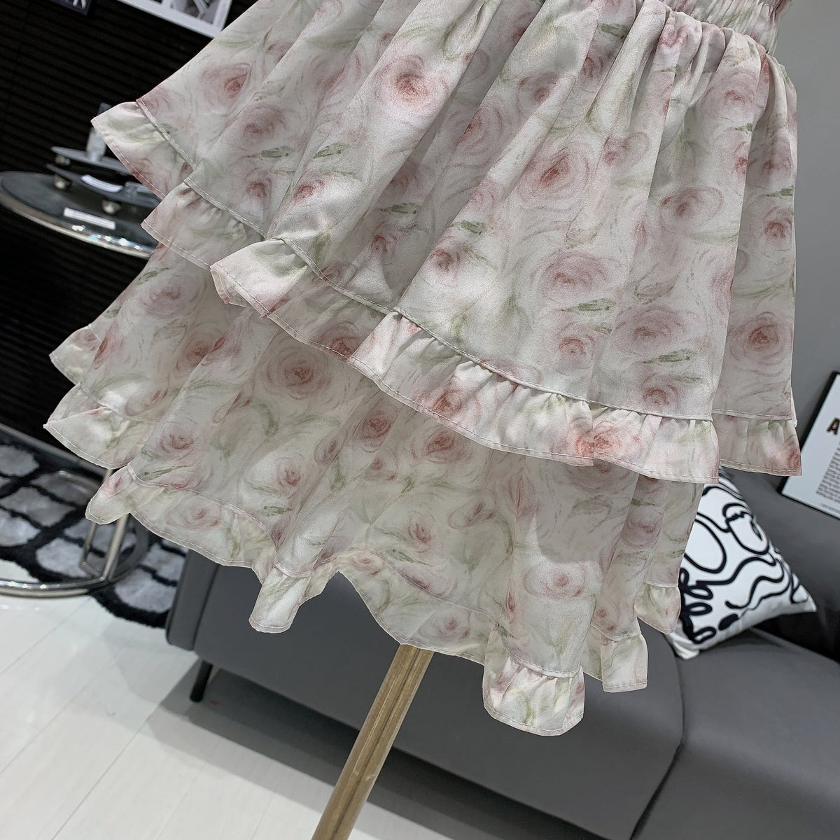 【set】長袖Tシャツ×花柄スカートセット　M25026