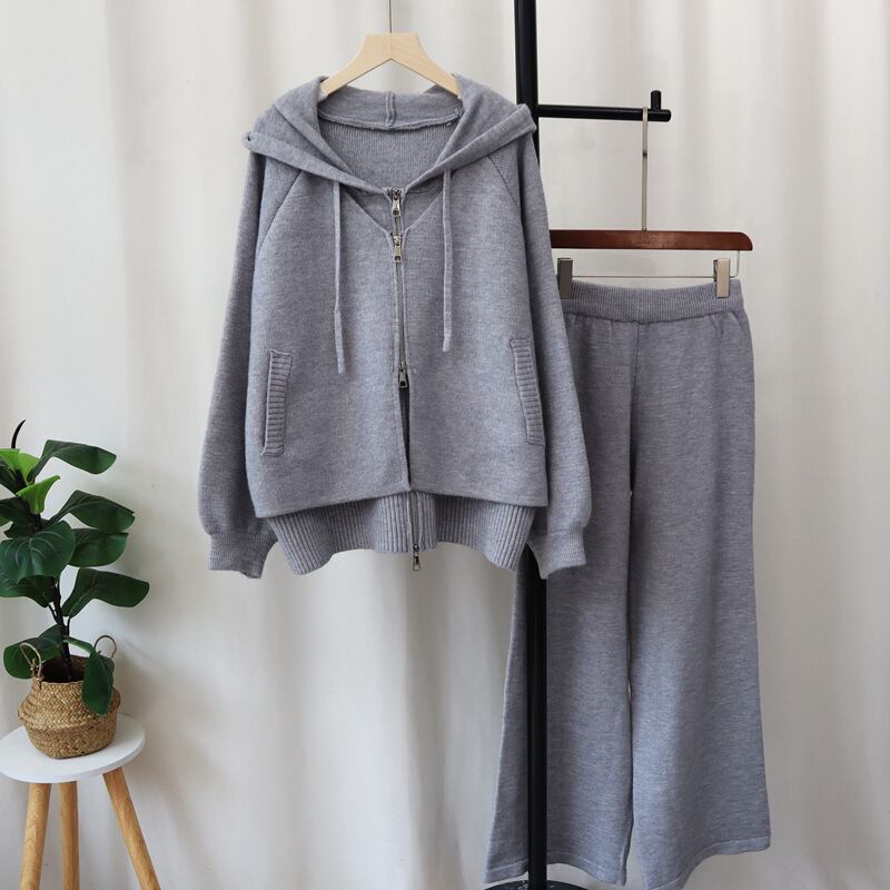 【set】切り替えニットカーデ×スカートセット　M27581