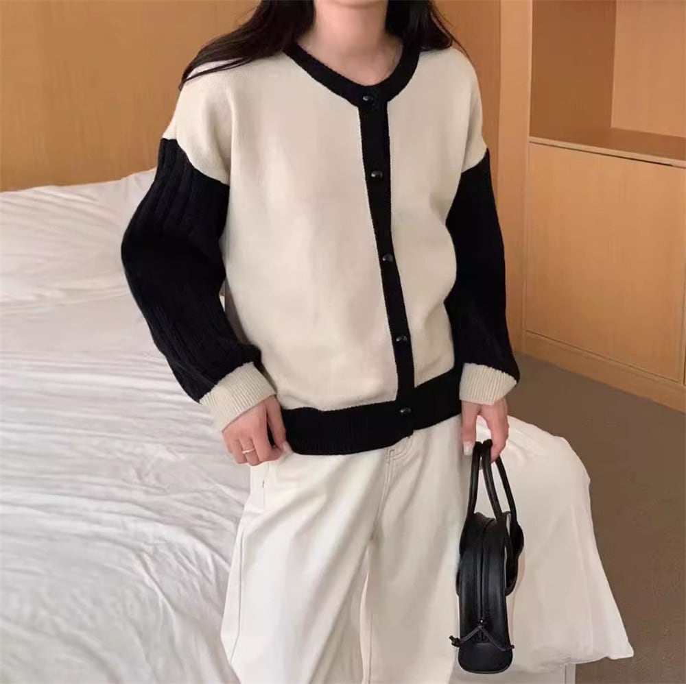 【outer】切り替えニットカーデ　M25979
