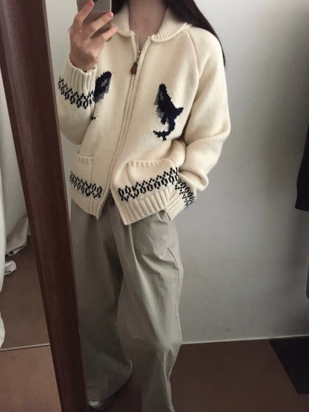 【outer】ファスナーニットカーデ　M27331