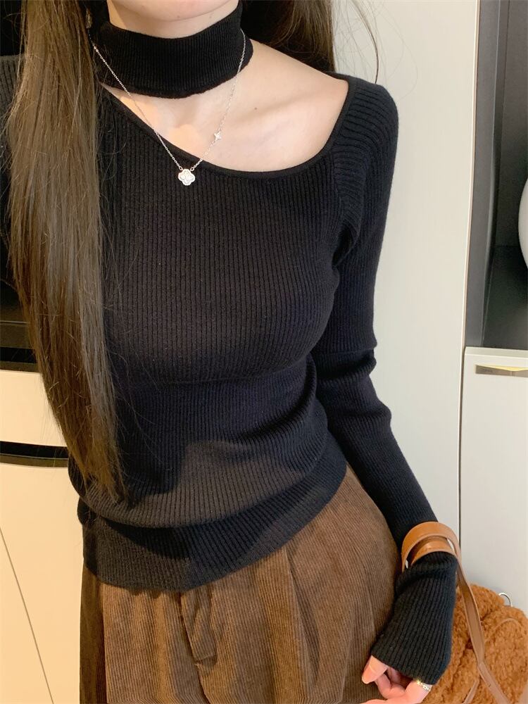 【tops】オフショルダーニットトップス　M28410