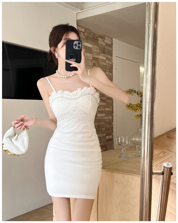 【dress】レース切り替えキャミワンピース　M29991
