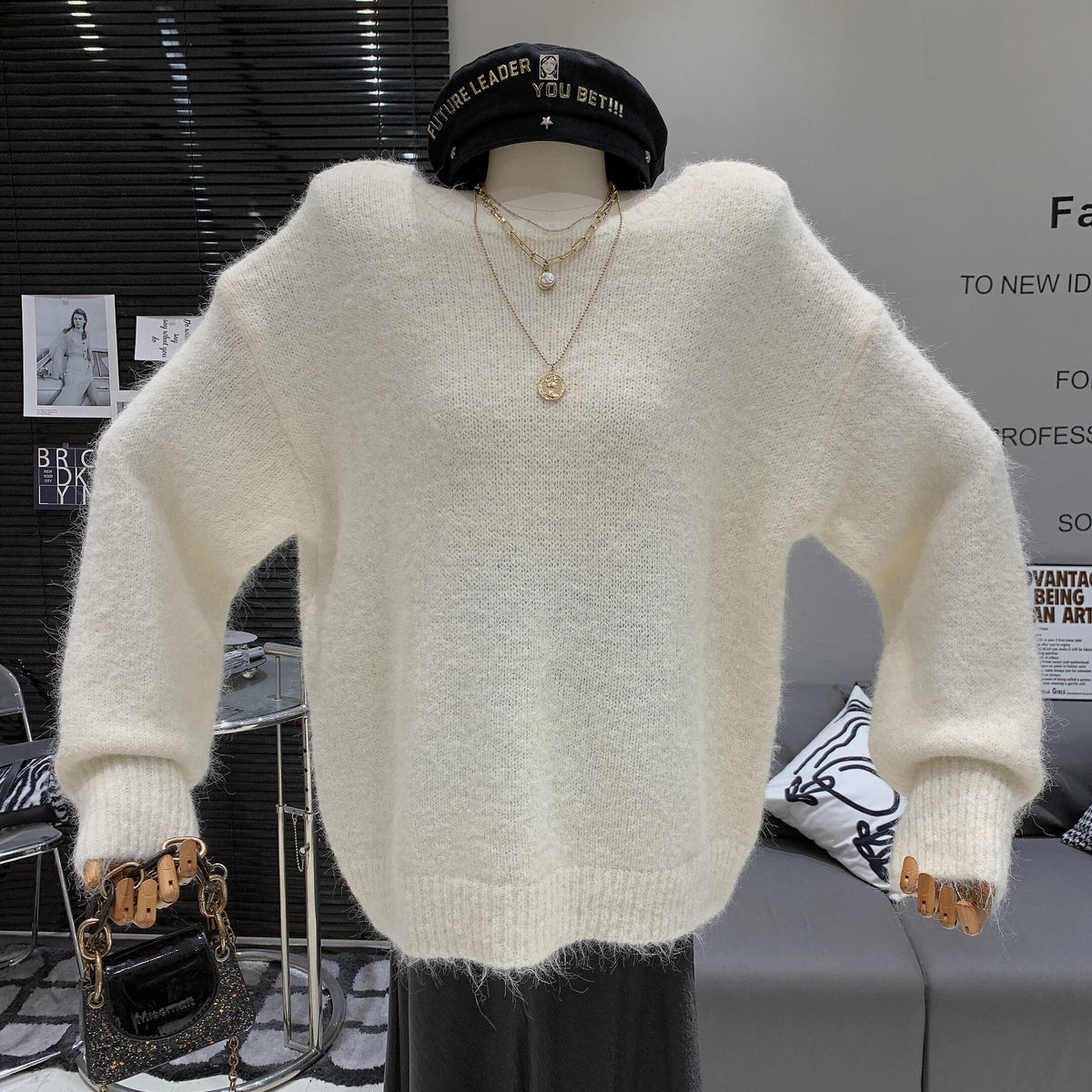 【tops】バックリボンニットトップス　N2775