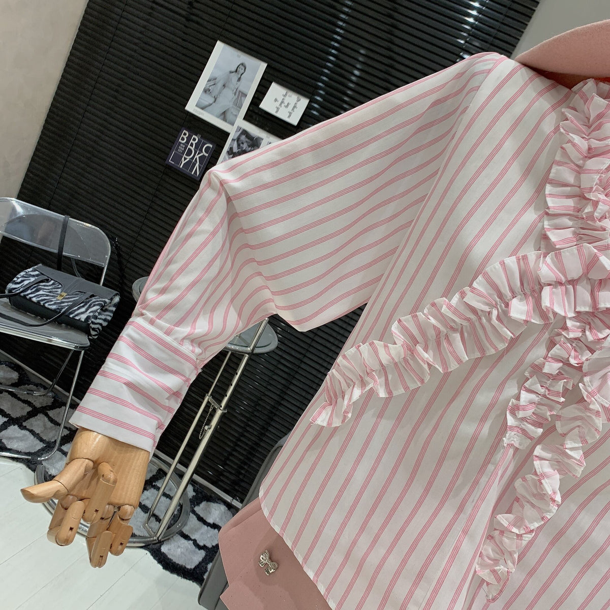 【tops】フリルシャツブラウス　M29981