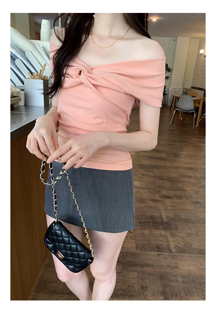 【tops】ボートネックTシャツ　M24877