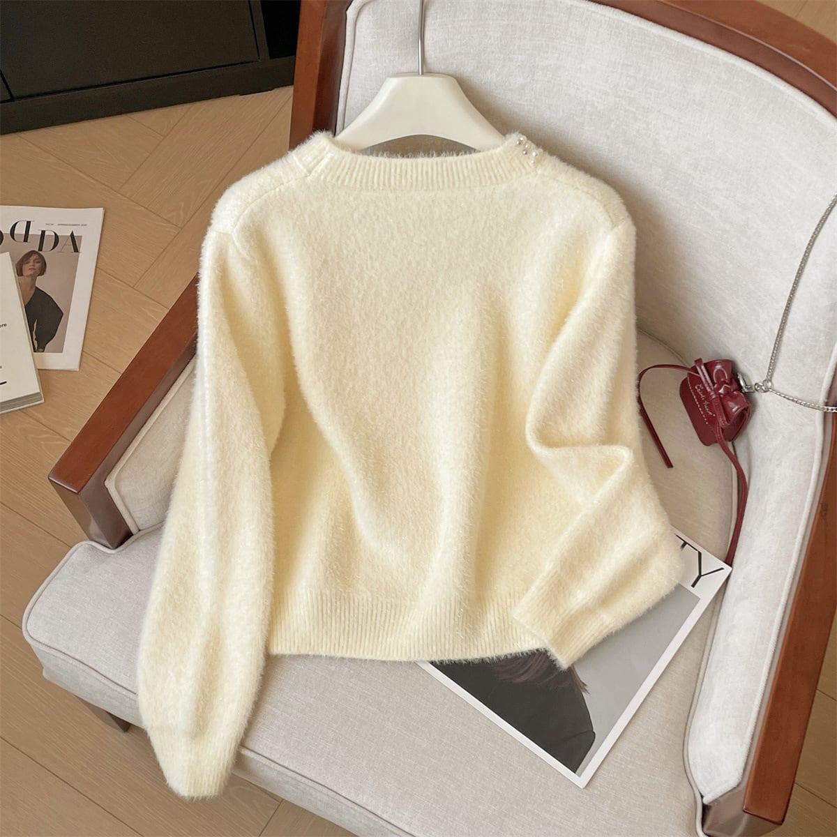 【tops】パールニットセーター　M29173
