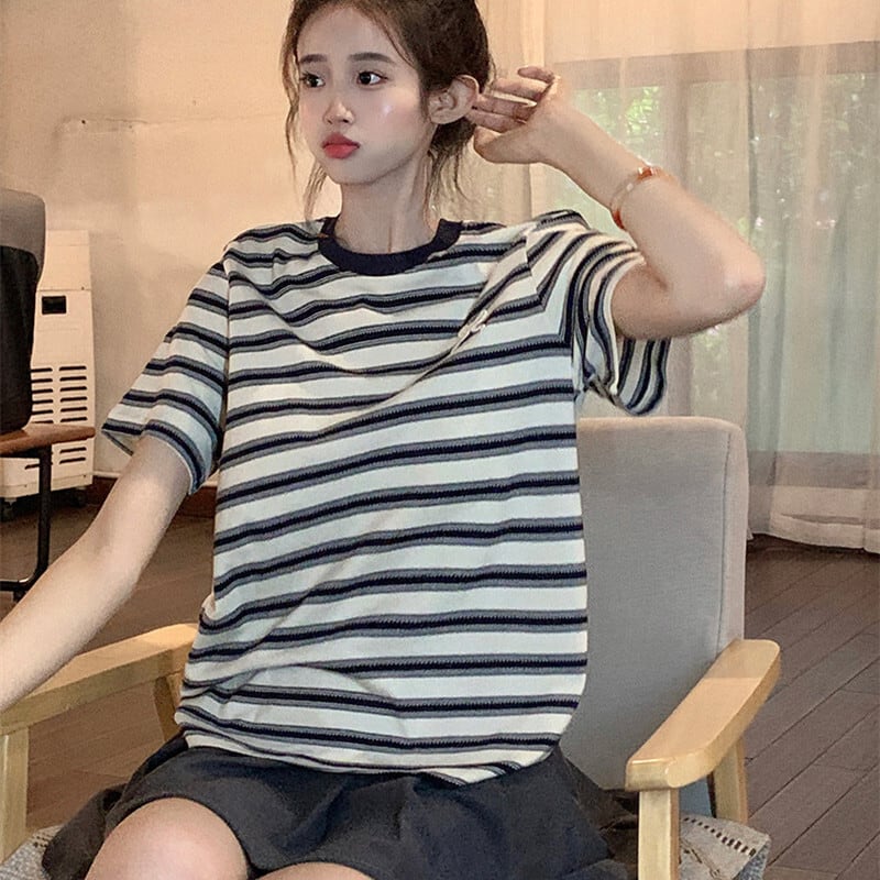 【tops】ボーダー柄Tシャツ　M25136