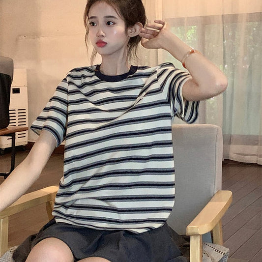 【tops】ボーダー柄Tシャツ　M25136