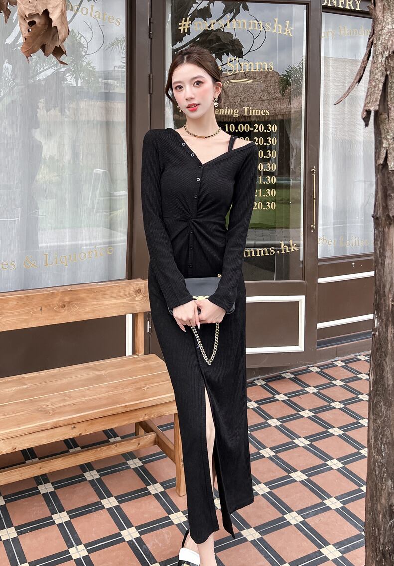 【dress】ニットワンピース Q7042