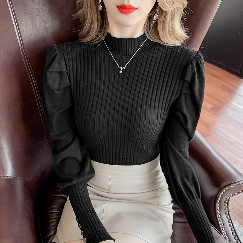 【tops】ランタンスリーブファッションスウィートニットセーター G4497