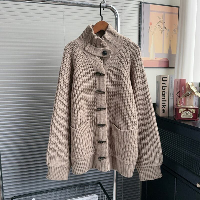 【outer】スタントカラーニットカーディガン Q7143