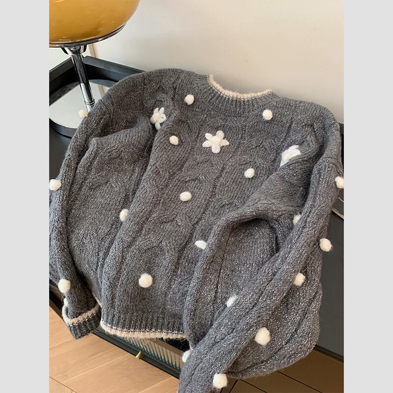 【tops】クルーネックニットセーター　M29257