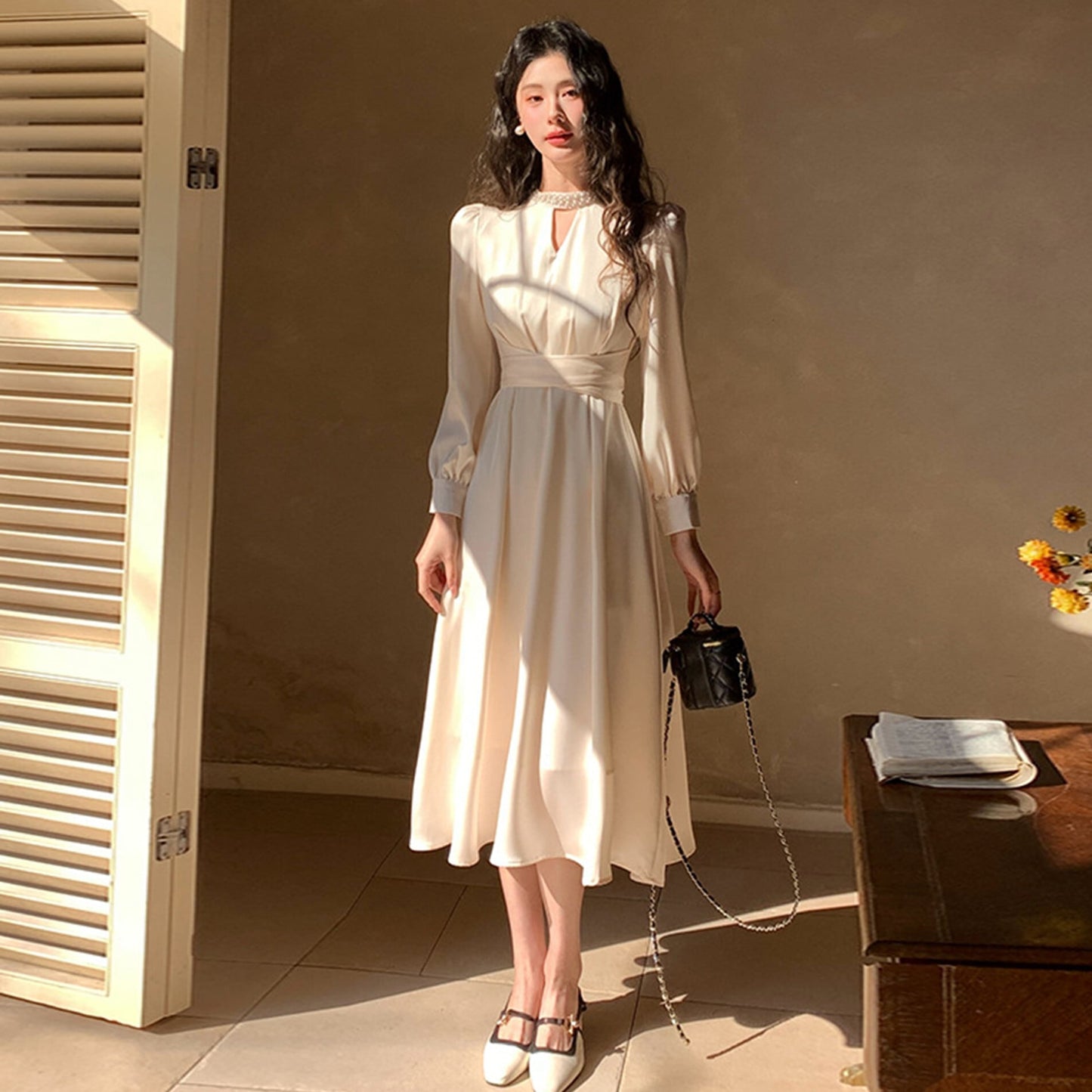 【dress】パールネックデートワンピース　N2982