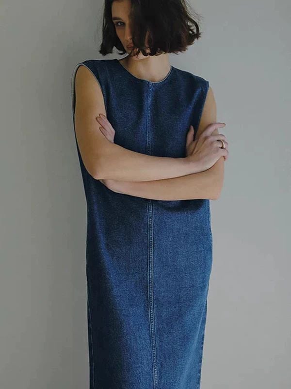 【dress】ノースリーブデニムワンピース　M29970