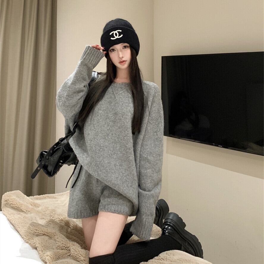 【set】ニットセーター×ショートパンツセット　M28426
