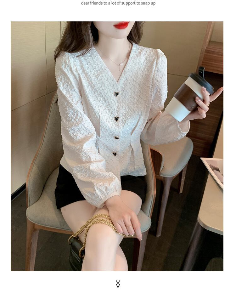 【tops】Vネックシャツトップス　M28618