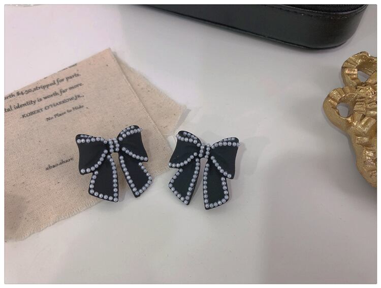 【小物】超人気 スウィートオシャレパールリボンパールピアスアクセサリー