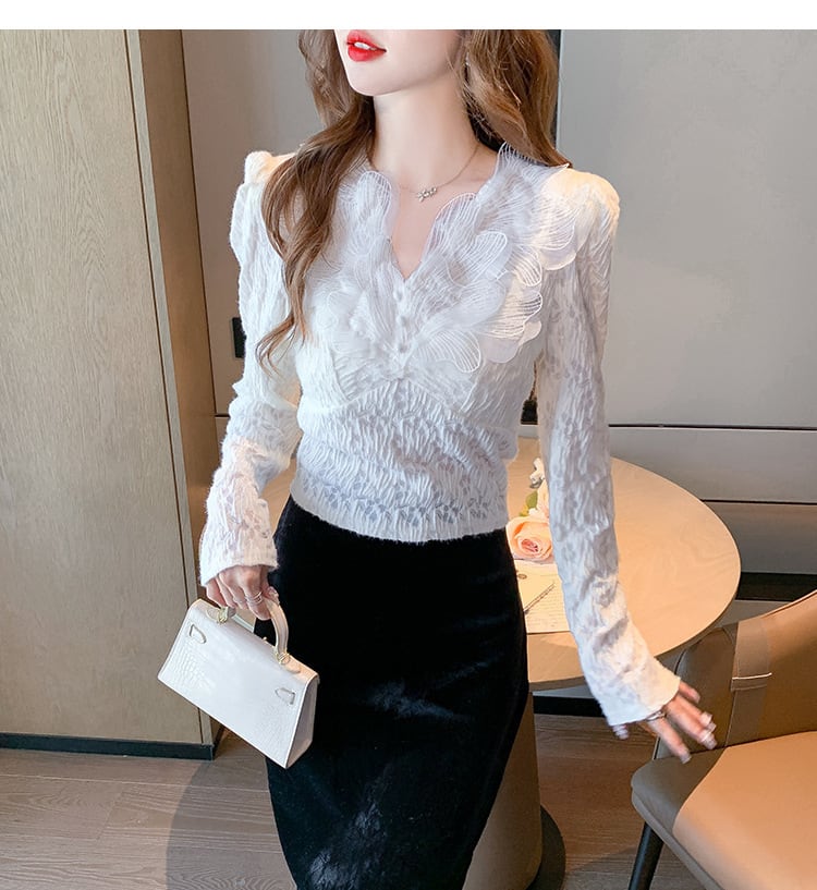 【tops】Vネックトップス　M27416