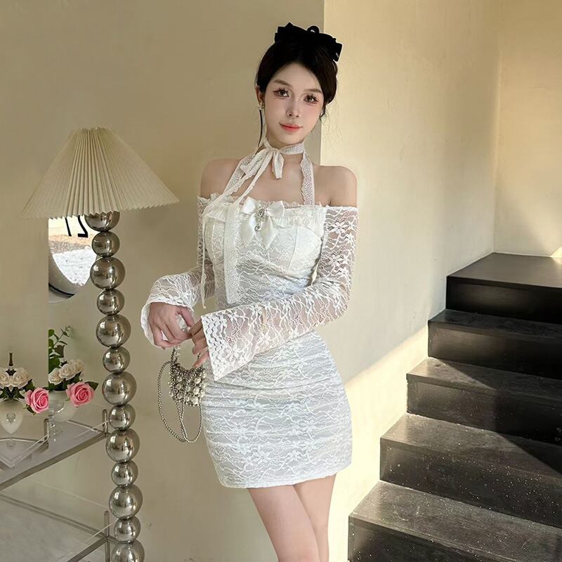 【dress】ホルターネックレースワンピース　M28314
