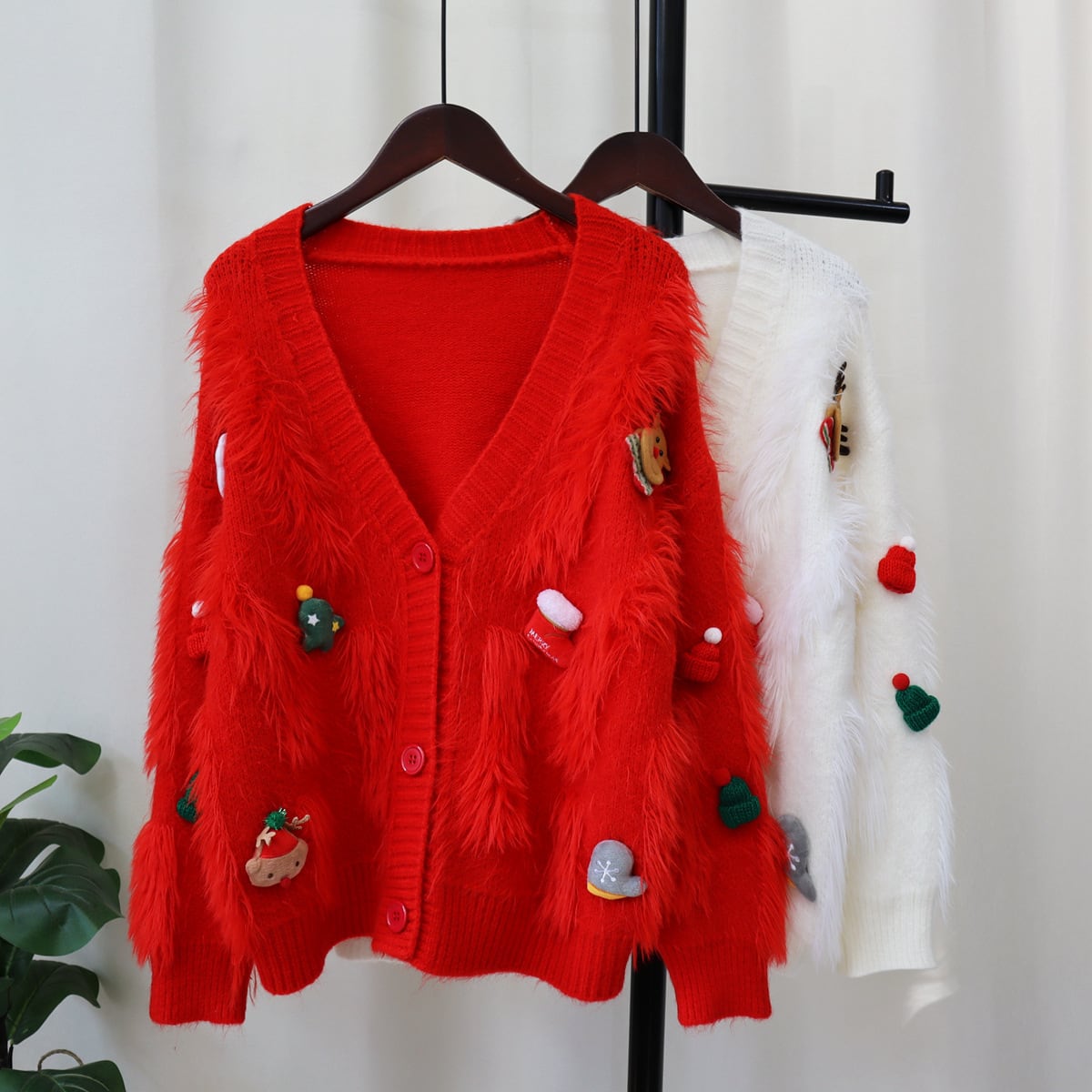 【outer】Vネックニットカーデ　M27596
