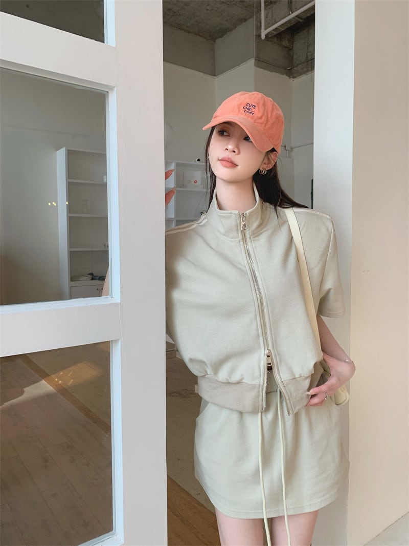 【set】ファスナートップス×キュロットパンツセット　M24805