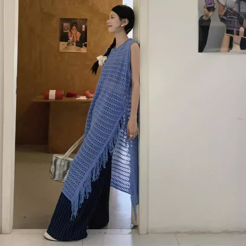 【dress】カットワークフリンジワンピース　M24756