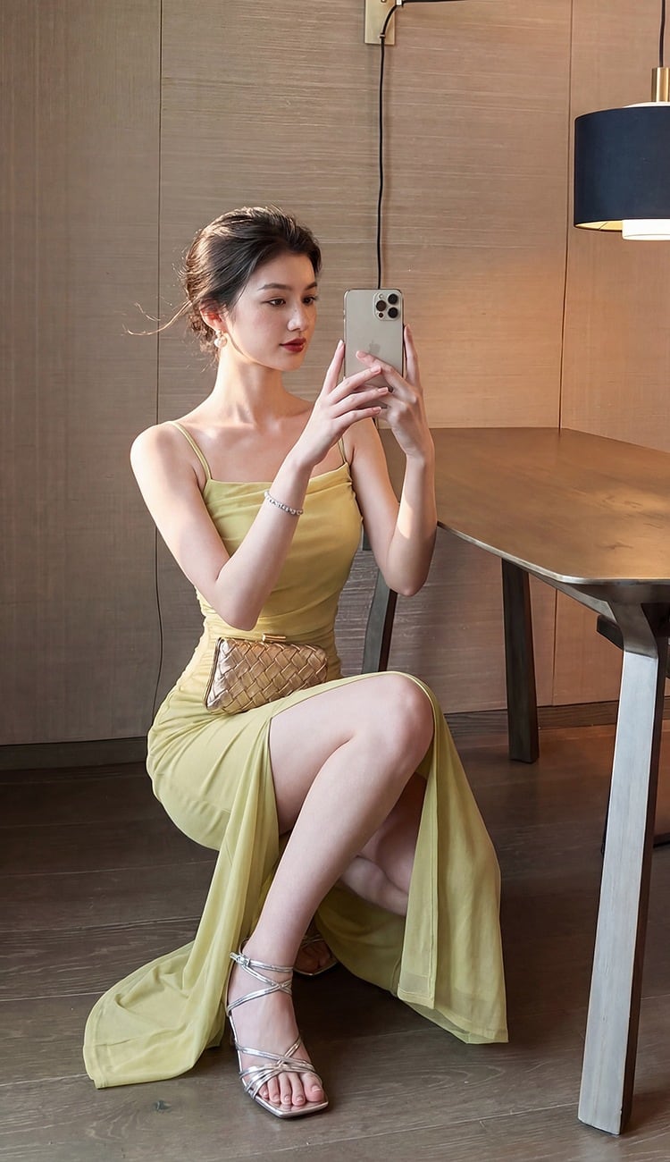 【dress】シアーチュールドッキングキャミワンピース Q8485
