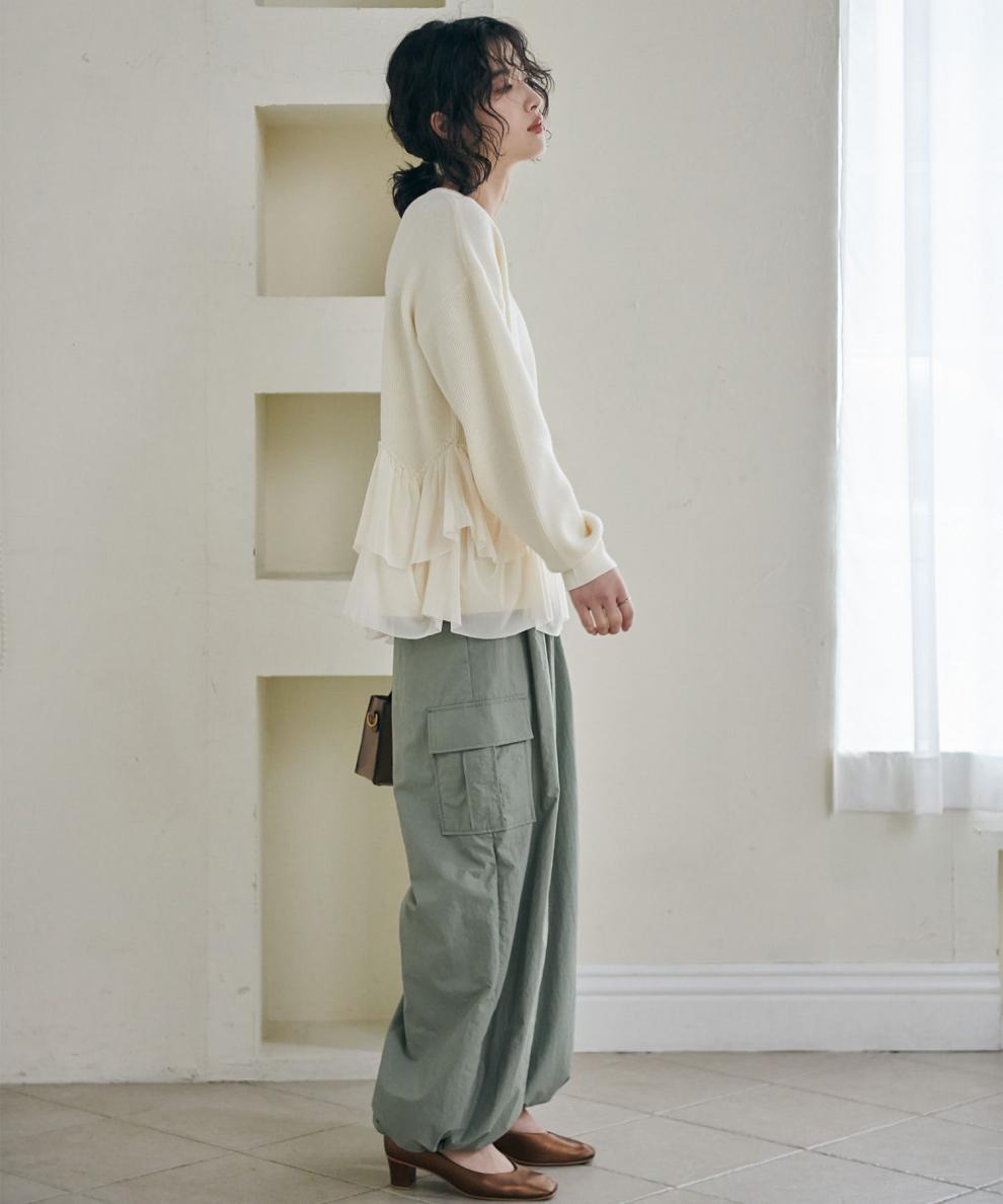【tops】切り替えニットセーター　M25757