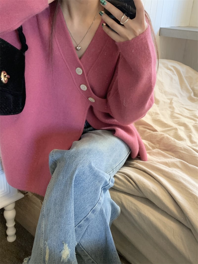 【outer】Vネックニットカーデ　M27161