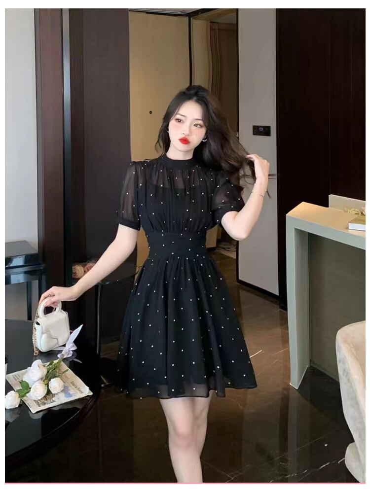 【dress】シフォンドット柄ワンピース G20653