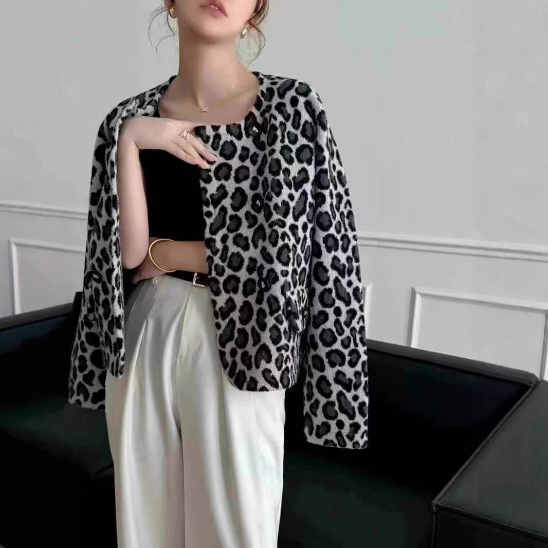 【outer】ヒョウ柄コート　M27505