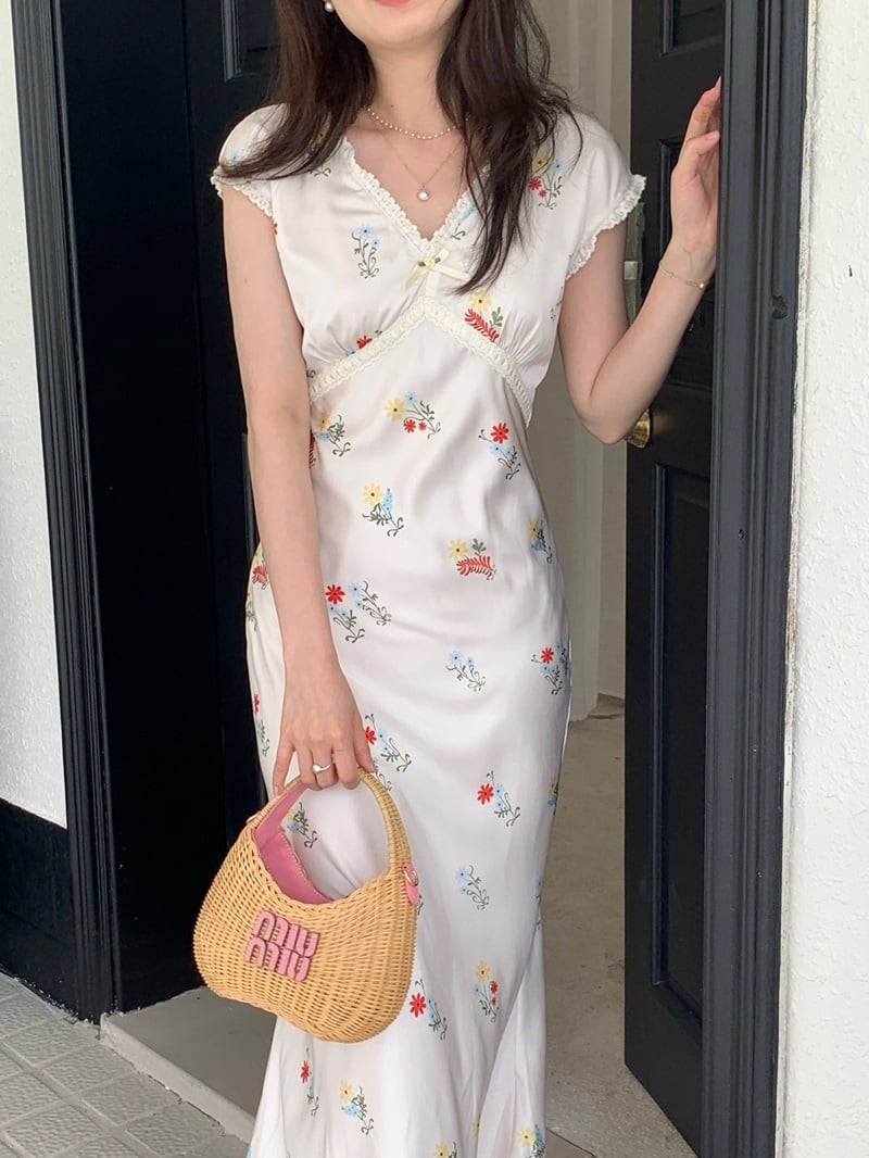 【dress】Vネックワンピース　M24468
