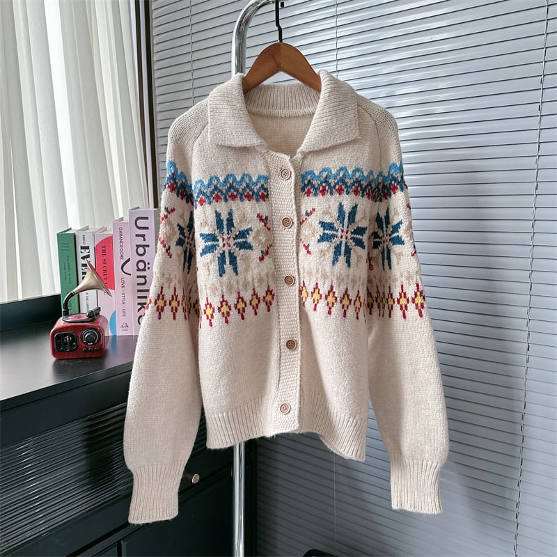 【outer】ジャカードニットカーデ　M26165
