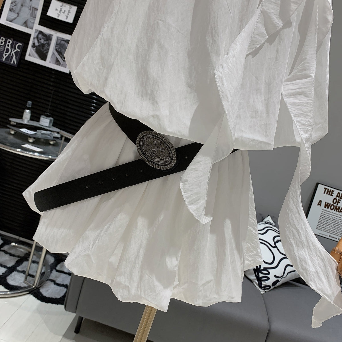【dress】立体フラワーワンピースベルト付き　M25012