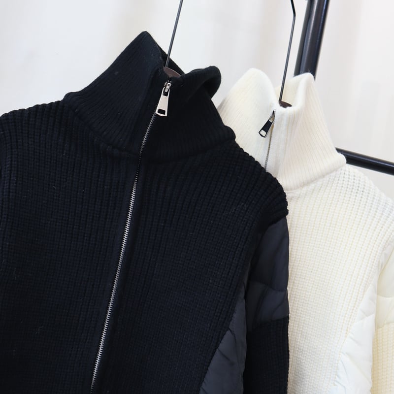 【outer】ファスナー切り替えニットカーデ　M26293