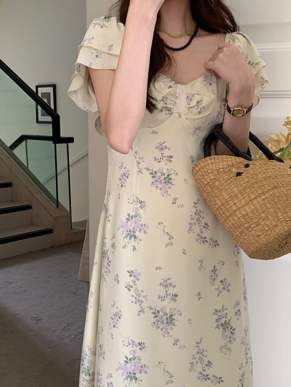 【dress】花柄ワンピース　M25113