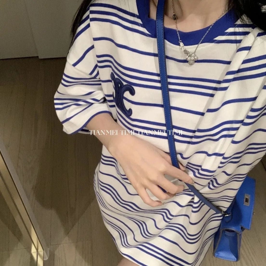 【tops】半袖ボーダー柄TシャツF7793