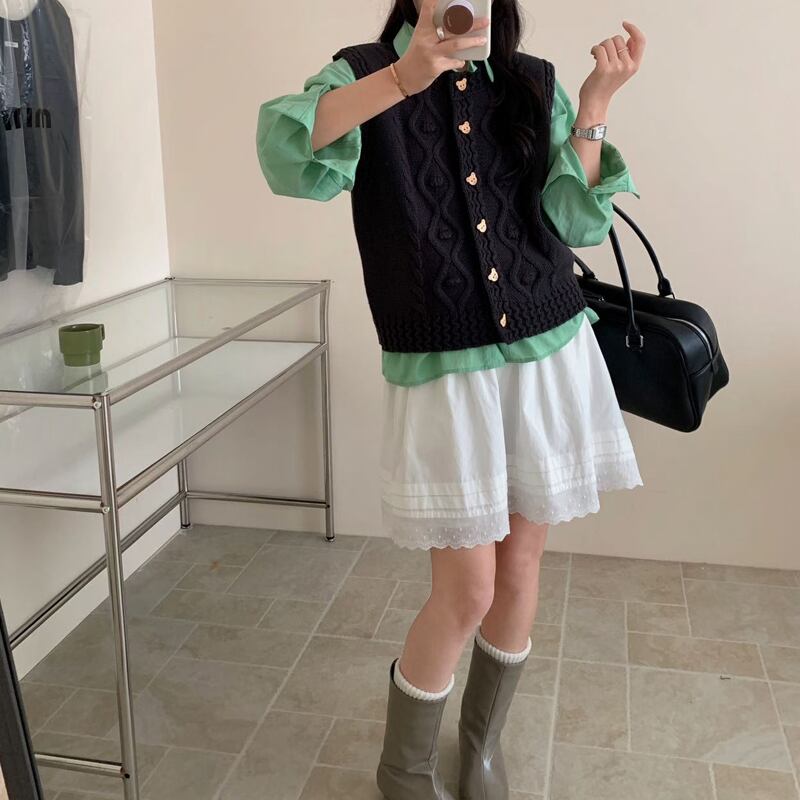 【outer】4色展開ニットベスト Q8067