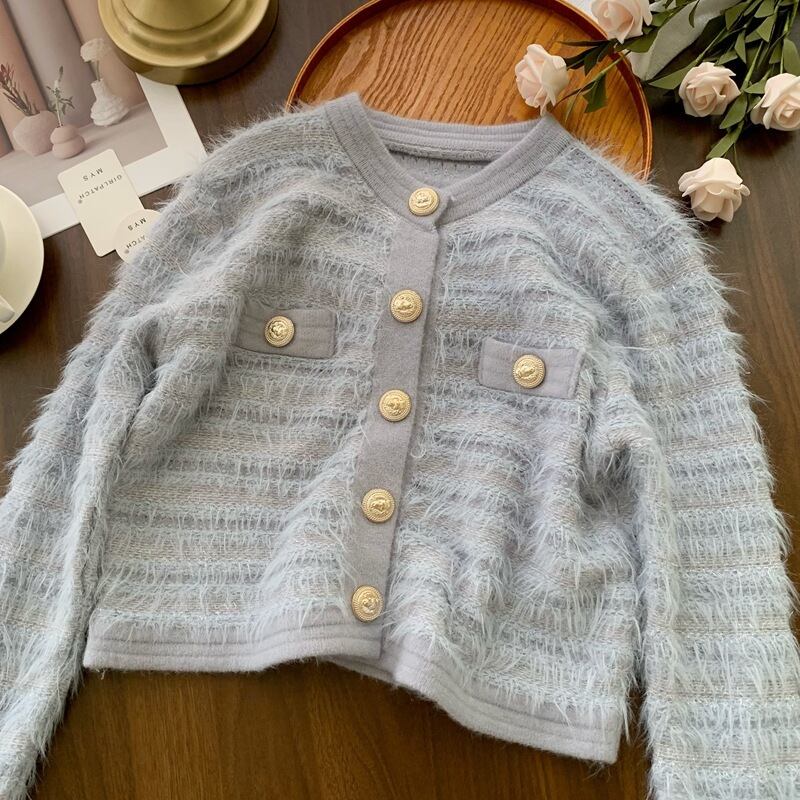 【outer】クルーネックニットカーデ　M27211