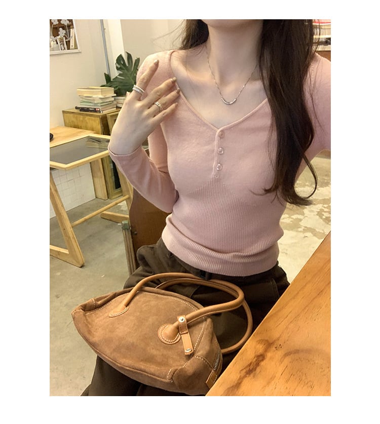 【tops】Vネックニットトップス　M27661