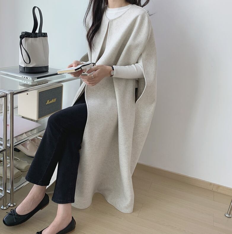 【outer】ロングケープコート　M19079