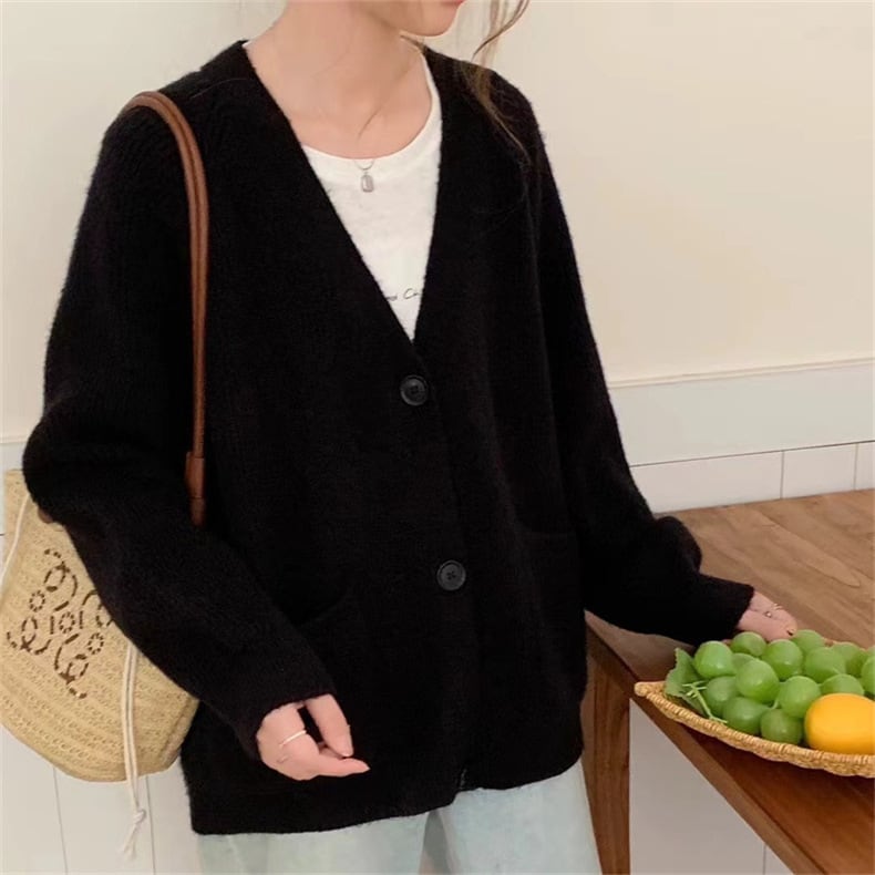【outer】Vネックニットカーデ　M25852