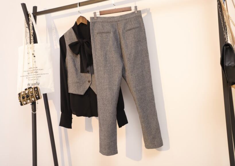 【set】ファッション!気質満点スーツベスト+シャツ+パンツオシャレ3点セット G2525